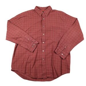 St Johns Bay Mens Plaid Long Sleeve Button Down Shirt Extra Large Tall Vintage